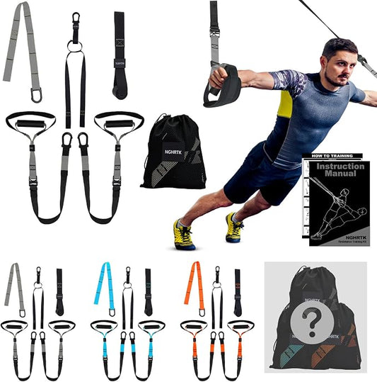 Home Resistance Training Kit with Straps & Bands – Adjustable Full-Body Workout System for Home Gym, Yoga, Pilates, Travel | Compact Design