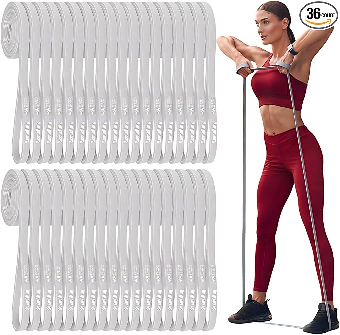 Seenelling 36 Pcs Resistance Bands Bulk Elastic Workout Bands for Home Gym Strength Training Yoga and Physical Exercise Loop for Men and Women