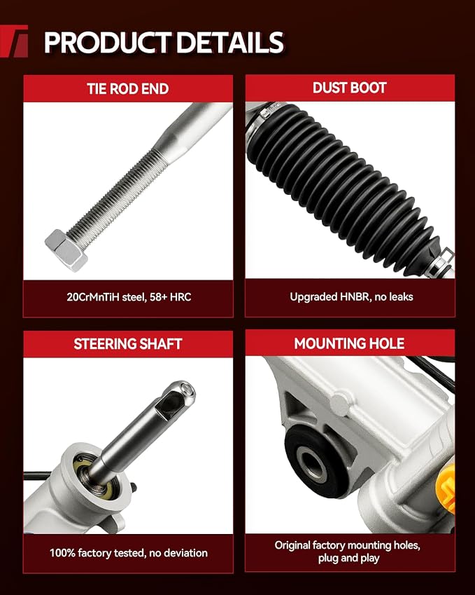 Torchbeam Power Steering Rack & Pinion Assembly Fit for 2004-2009 Durango, 2007-2009 Aspen, Hydraulic System Steering, Replaces OEM 22-386