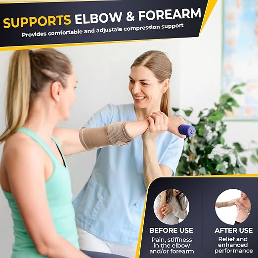 NeoTech Care Elbow Support Brace (Beige, Size L, 1 Unit)