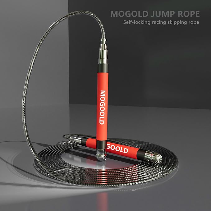 2-in-1 Speed Rope: 2mm for Boxing/MMA & 3mm for CrossFit - Tool-Free Adjustable Cable System with Dual Bearings - Sweatproof Hybrid Grip for High-Intensity Training