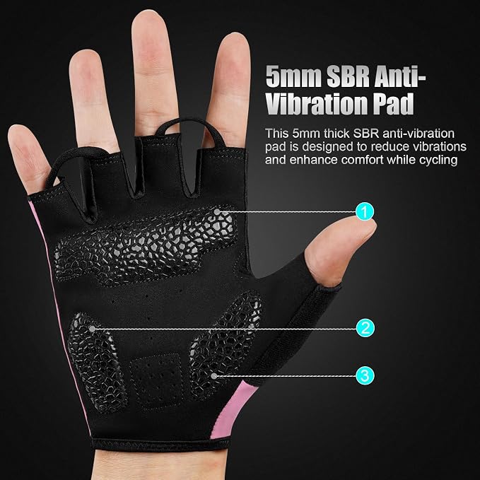 Cycling Gloves for Men Women, Half-Finger for Bike, Gym, Weight Lifting, Workout, Riding, Outdoor Sports