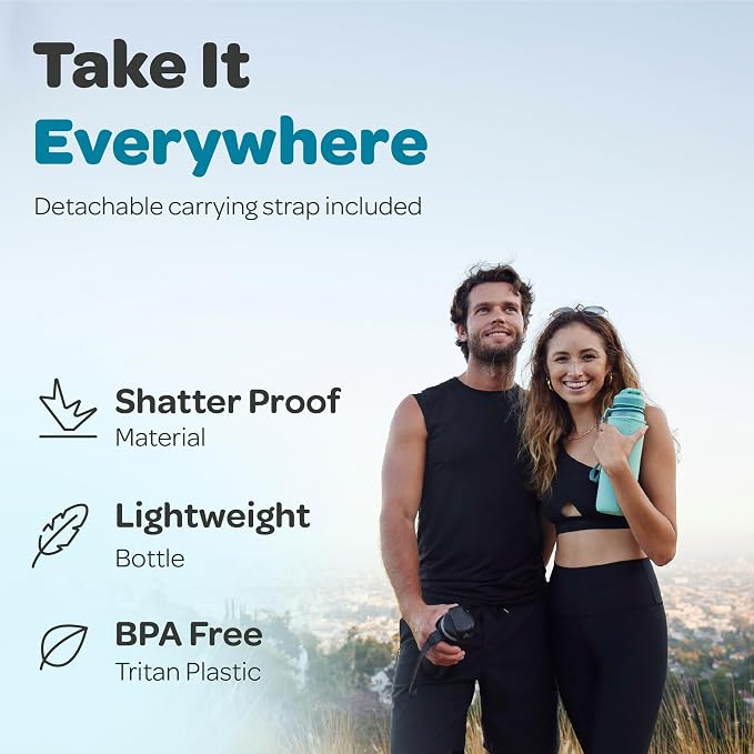 Hydracy Motivational Water Bottle with Time Marker & Fruit Infuser 32 oz | BPA-Free Tritan, Leakproof Flip-Top Lid,No-Sweat Sleeve,Carry Strap,Daily Intake Tracking for Gym,Sports,Outdoors