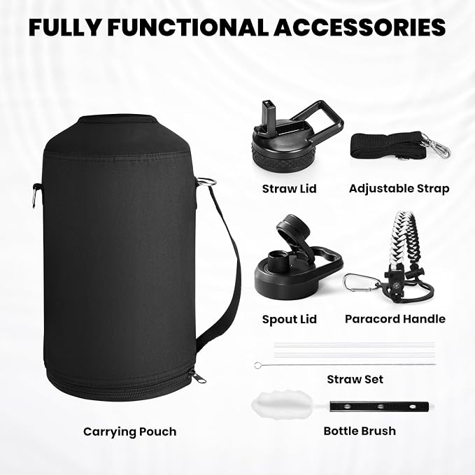 RAYMYLO One Gallon Water Bottle Insulated, Triple Walled Vacuum Stainless Steel