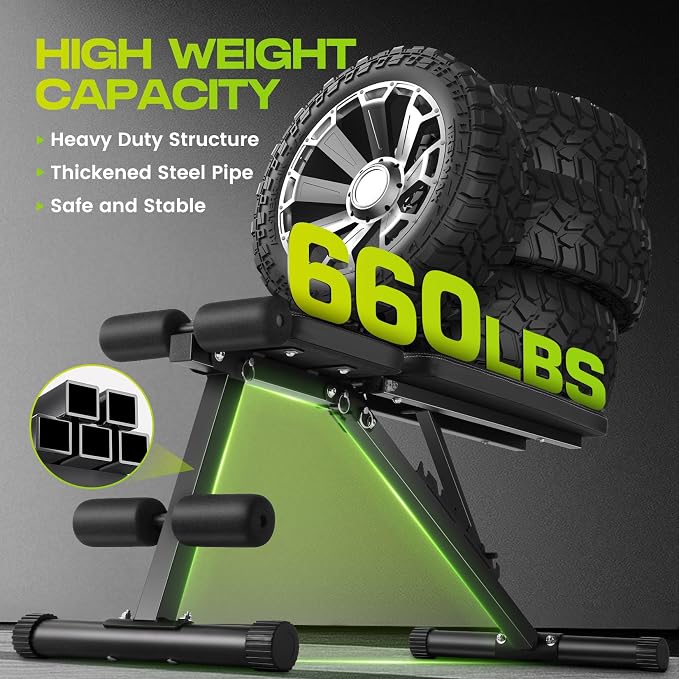 OPPSDECOR Weight Bench for Home Gym, ASTM-Certified 660LBS Fast Foldable Workout Bench for Home Gym, 8 Adjustable and 30in Extended Backrest for Bench Press Incline/Flat/Decline Dumbbell Exercise