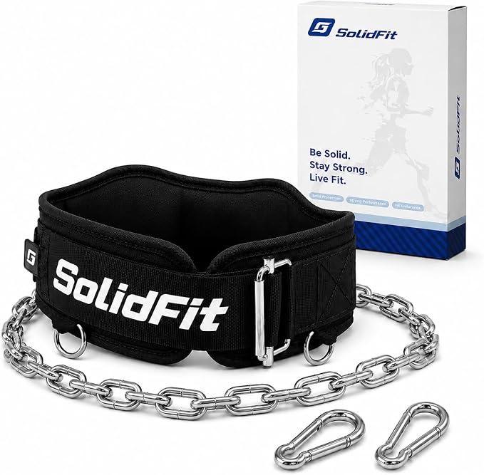 2-in-1 Weight Lifting and Dip Belt with 37.4-Inch Steel Chain men | Comfortable neoprene padding and a 37.4-inch heavy-duty steel chain for weighted dip, squat, pull-up and powerlifting.