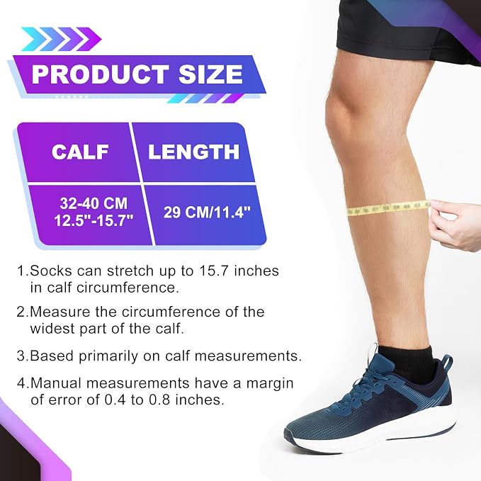 Junely 3 Pairs Calf Compression Sleeve for Men and Women | Running Athletic Nurses Work Support Travel Flight Sports