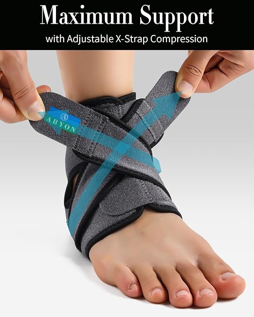 Ankle Brace for Men & Women,Breathable Neoprene Ankle Support with Adjustable Figure-8 Straps for Customizable Support , Ankle Wrap Compression Sleeve for Plantar Fasciitis Relief, Arthritis, Tendonitis, Ankle Sprain