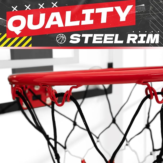 Indoor Mini Basketball Hoops with Powerful Suction Cups for Window and Wall | Wall Mounted Basketball Hoops, Basketball Backboard for Bedroom Office Dorm Room, Outdoor Toy Gifts for Kids and Adults