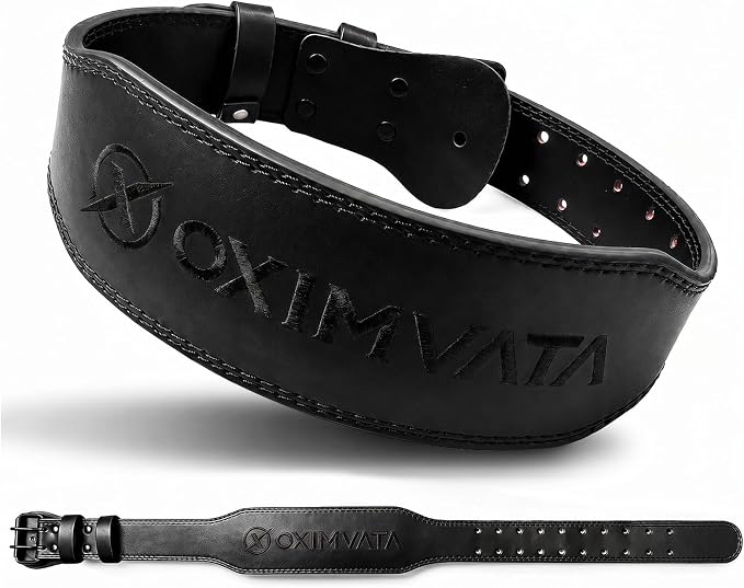 Weight Lifting Belt for Squat Deadlift Powerlifting Gym Workout | 4 Inch Padded, Men Women Fit, Adjustable Prong Buckle, Bodybuilding, Gym Workouts, Cross Training, Competition Use