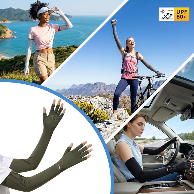 Women Driving Gloves, UV Protection Sun Gloves, Touchscreen Full Finger | UPF 50+ fabric blocks 99% UV rays, protecting hands during driving, cycling, fishing, hiking and outdoor activities