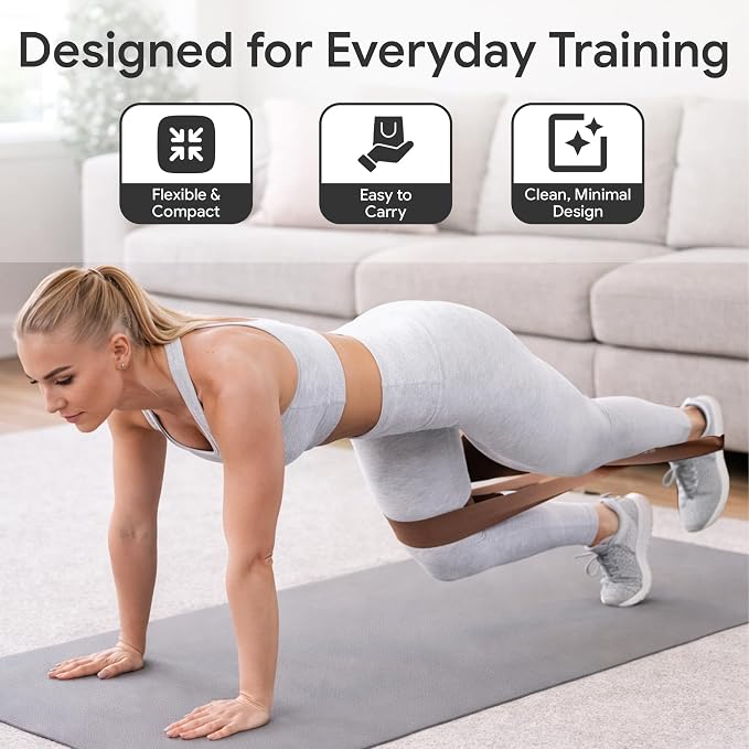 Neutral Resistance Bands Set – Heavy-Duty Exercise Bands for Glutes, Full-Body Strength Training, Home Workouts & Stretching