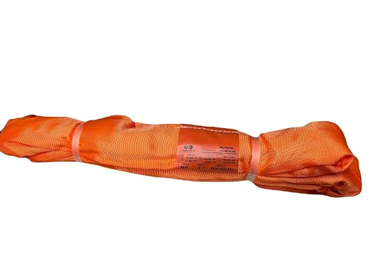 ATERET Powerlift Orange Polyester Endless Round Sling - 6 Feet Length, 25,000 lb. Vertical Capacity, 42,400 lbs Basket - Heavy Duty Poly Lifting Sling