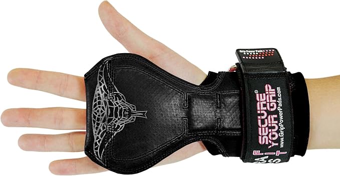 Cobra Grips Weight Lifting Gloves with Adjustable Neoprene Padded Wrist Wraps - Heavy Duty Alternative to Power Lifting Hooks for Deadlifts