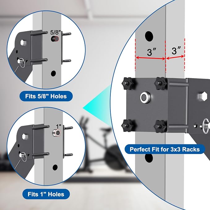 SELEWARE Squat Rack Attachment for Power Cage with 5/8" or 1" Holes | Y-Shaped Dip Bar Attachment, Nordic Hamstring Curl Attachment & Lever Arms for 2x2 or 3x3 Power Rack, Home Gym Accessories