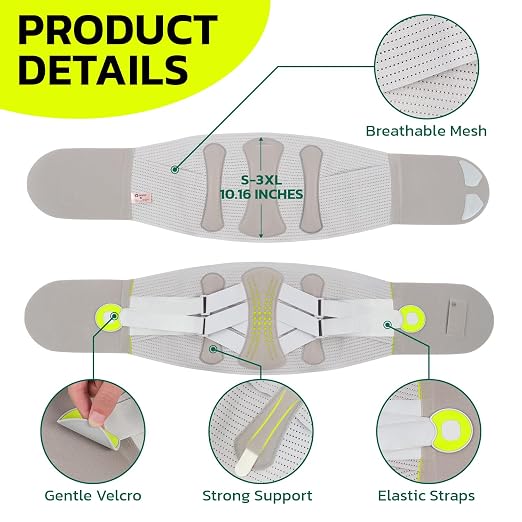 Back Brace for Lower Back Pain Relief with 360-Degree Biochemical Hug Support, Back Support Belt for Men and Women, Soft Breathable Fabric Lumbar Support for Herniated Disc, Sciatica XL