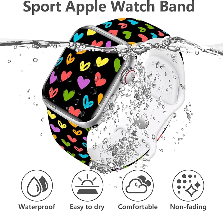 Pride Watch Band Compatible with Apple Watch Series 11 10 9 8 7 6 5 4 Ultra SE (Replacement Silicone Strap for iWatch 40mm - 49mm)