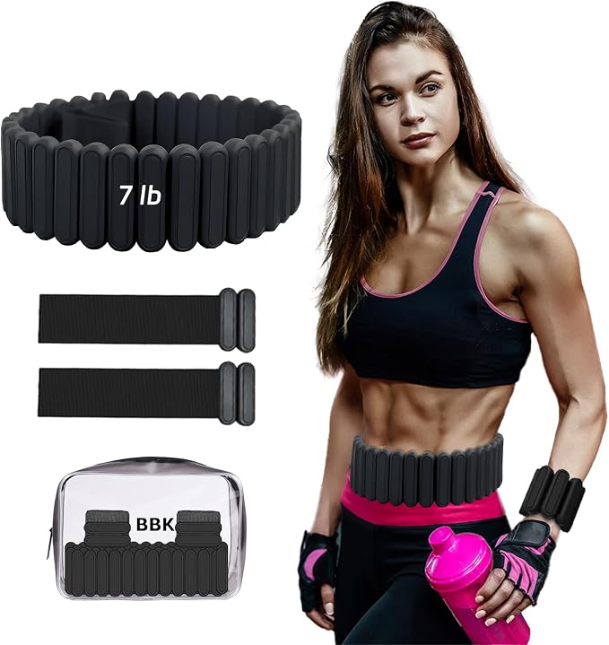 BBK Up to LBS Adjustable Weighted Belt For Women and Men, Weighted Walking Exercise Belt for Gym, Strength Training, Wrist & Ankle