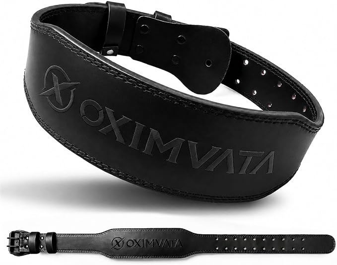 Weight Lifting Belt for Squat Deadlift Powerlifting Gym Workout | 4 Inch Padded, Men Women Fit, Adjustable Prong Buckle, Bodybuilding, Gym Workouts, Cross Training, Competition Use