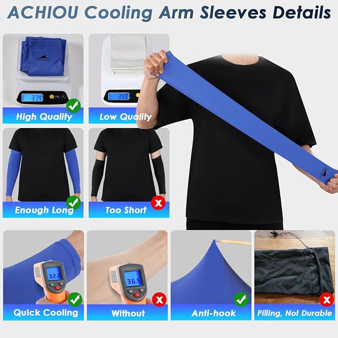 Achiou Volleyball Arm Sleeves for Women, Cooling Ice Silk Sun Sleeves Youth | Summer Ice Silk Compression Sleeves, UPF 50+ UV Protection, Perfect for Teen Girls & Women Outdoor Sports, Anti-slip Silicone