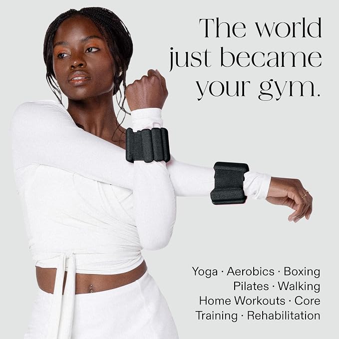 Bala Bangles Wrist & Ankle Weights for Women & Men, Home Gym Equipment | Adjustable Weighted Bands for Arm & Legs Workouts - Pilates, Yoga, Walking, Barre, & Strength Training Exercise