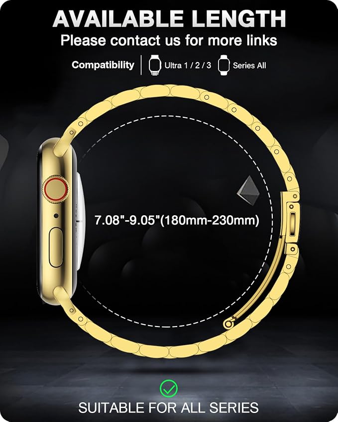 EPULY Metal Band Compatible with Apple Watch Bands for Men 49mm 46mm 45mm 44mm 42mm, Business Stainless Steel Strap for iWatch Series 11 10 9 8 7 6 5 4 3 2 1, SE3 2 1, Ultra3 2 1, No Tools Required | 49/46/45/44/42mm Stainless Steel Strap for Business ...