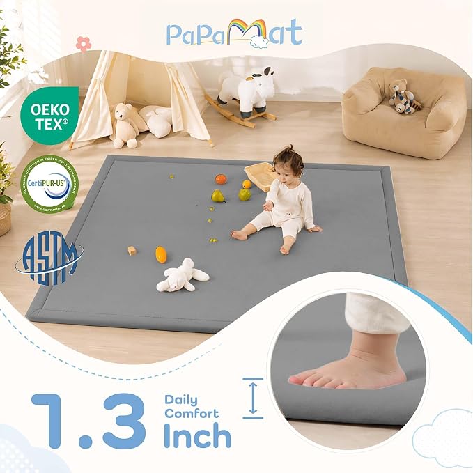 1.3" Thick Baby Play Mat for Floor,39x59 Memory Foam Tummy Time Mat | Ultra Soft Playmat for Baby,Tummy Time Foam Mats,Cushioned for Infant,Kids and Toddler Crawling,Easy Care