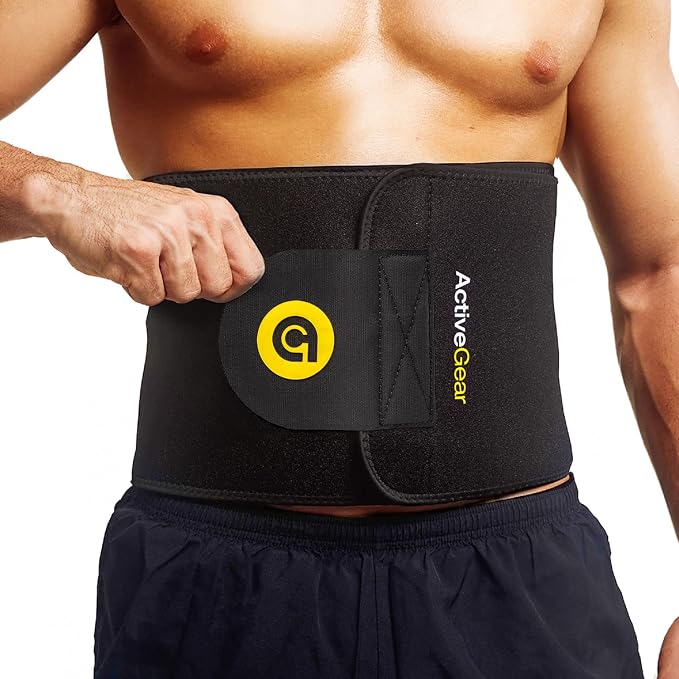Premium Waist Trimmer & Trainer Belt for Men and Women - Sweat-Enhancing Slimming Wrap for Stomach, Adjustable Fit