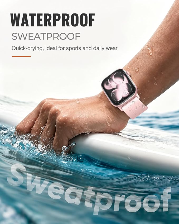 Magnetic Silicone Sport Band for Apple Watch 42mm 46mm 49mm 38mm 40mm 41mm 44mm 45mm Men Women, Patented Auto Lock Breathable Soft Loop for iWatch Ultra SE Series 11 10 9 8 7 6 5 4 3 2 1 All Day Comfort