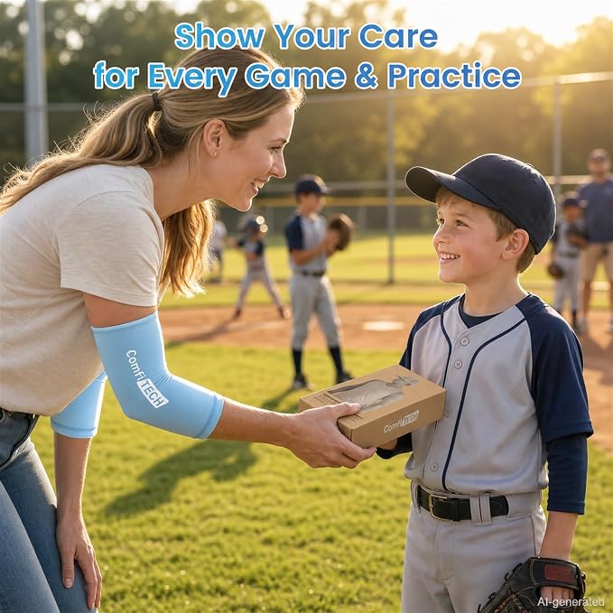 Youth Elbow Ice Pack, Blue, Medium | Youth elbow cold sleeve set supports cyclic cooling to relieve sports soreness, joint stiffness & post-training fatigue