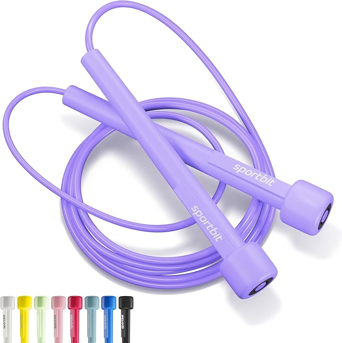 SPORTBIT Adjustable Jump Rope for Fitness and Exercise | Fitness and Exercise, Cardio, Boxing, and Weight Loss, Speed Rope, Men & Women