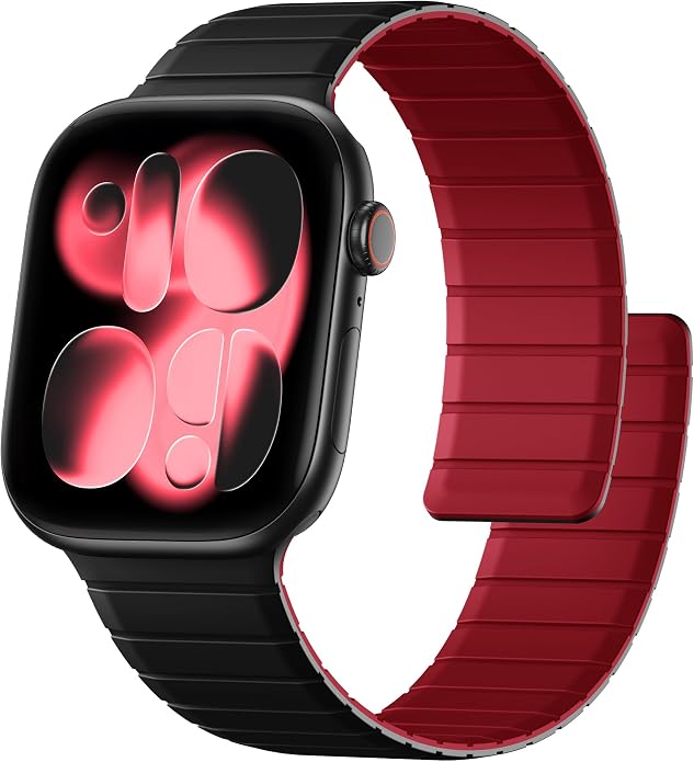 SNBLK Magnetic Band Compatible with Apple Watch Bands for Men 44mm 45mm 46mm 49mm 42mm 41mm 40mm 38mm Women, Secure Silicone Sport Loop Magnet Strap for iWatch Ultra 3 2 1 SE Series 11 10 9 8 7 6 5 4