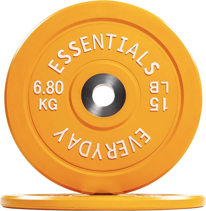 BalanceFrom Color Coded Olympic Bumper Plate Weight Plate with Steel Hub