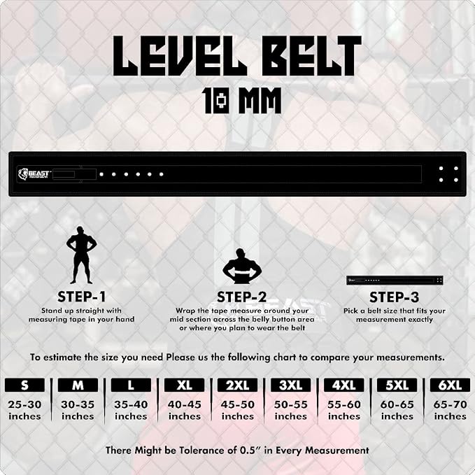 Beast Power Gear Weight Lifting Belt Lever Buckle 10MM 13MM Thick & 4 Inches Free Strap Weightlifting, Powerlifting, Deadlifts, Squats Men Women