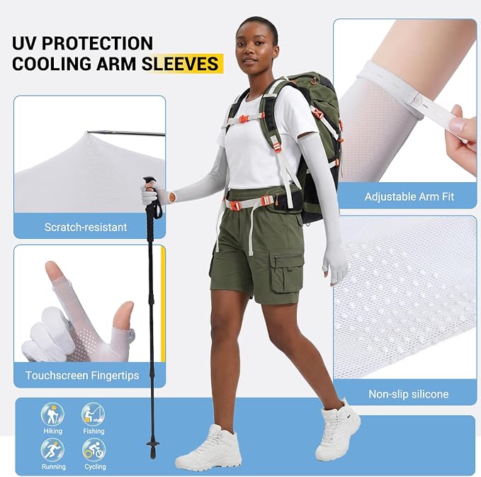 Women Driving Gloves, UV Protection Sun Gloves, Touchscreen Full Finger | UPF 50+ fabric blocks 99% UV rays, protecting hands during driving, cycling, fishing, hiking and outdoor activities