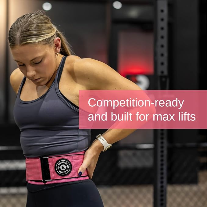 Weight Lifting Belt for Squats, Weightlifting Belt for Deadlifts - 4in Back Support for Bodybuilding | Powerlifting, Locking Metal Buckle, Weight Lifting Belts for Men - Quick Locking