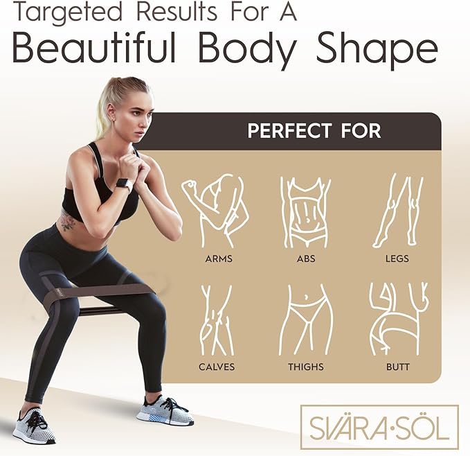 Fabric Resistance Bands Set of 3 for Legs, Glutes, Arms, Women Men Exercise | Heavy-Duty Fabric Bands for Squats, Hip Thrusts, Glute Bridges & Physical Therapy Fits Women and Men of All Fitness Levels