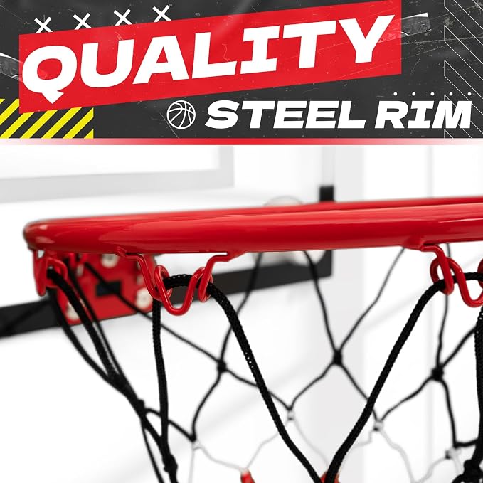 Indoor Mini Basketball Hoops with Powerful Suction Cups for Window and Wall | Wall Mounted Basketball Hoops, Basketball Backboard for Bedroom Office Dorm Room, Outdoor Toy Gifts for Kids and Adults