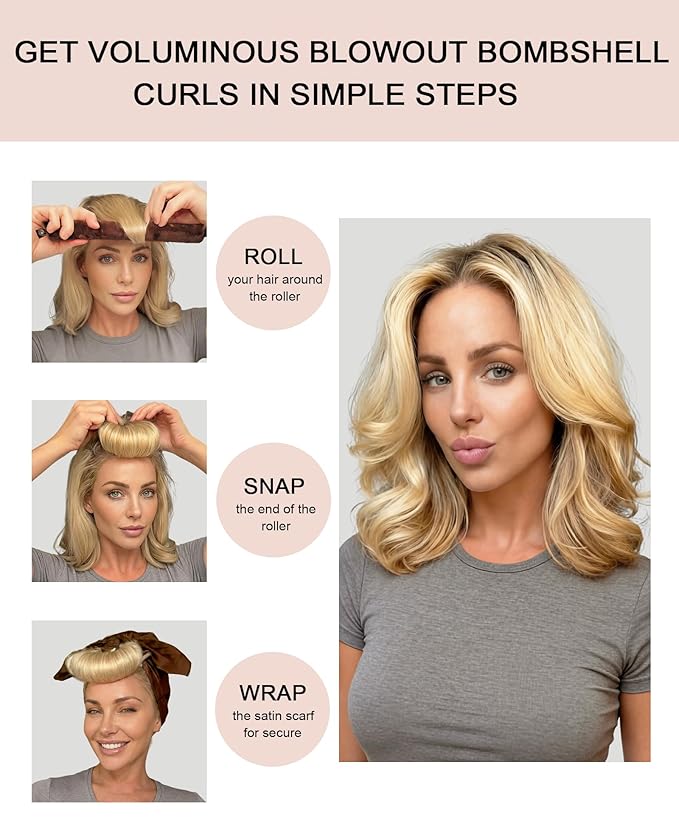 Littles Heatless Curls Overnight Rods - Upgraded Directional Grip Velvet Heatless Hair Curler to Sleep in No Heat Heatless Curling Flexi Rods Foam Hair Rollers for Blowout Look Long & Short Hair