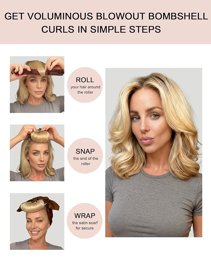 Littles Heatless Curls Overnight Rods Velvet Hair Curler to Sleep in No Heat Heatless Curling Iron Foam Sponge Flexi Rods Hair Rollers for Long Short Hair Care Styling Tools