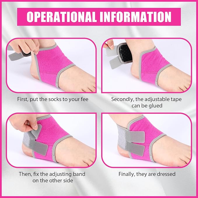 Tarpop 2 Pairs Kids Ankle Brace Set Foot Support Stabilizer Wraps Protector Guard Knitted Ankle Sleeve Sock Support Compression Socks for Injury Prevention(Pink,Black,Medium)