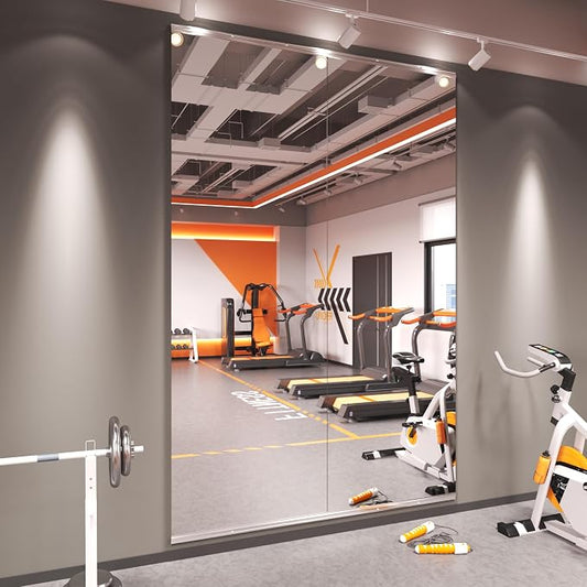 Amorho Home Gym Mirror, 89''x36''(Each)-2Pack | Tempered Glass, Frameless Full Body Mirror for Home, Yoga Studios, Dance Rooms, Garage Gyms.
