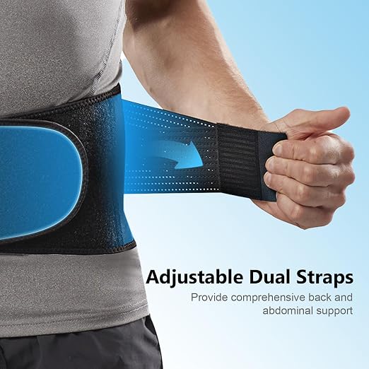 Comforband Copper-Infused Back Support Brace – Lightweight Lumbar Belt with 6 Supportive Stays for Lower Back Pain Relief, Muscle Spasms, Strains, Arthritis, and Sciatica – for Men and Women (Large)