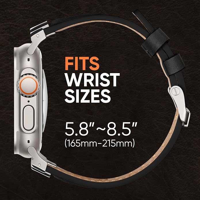 Suitisbest Leather Band Compatible for Apple Watch Ultra Band 49mm 46mm 45mm 44mm 42mm 41mm 40mm, Genuine Leather Replacement Strap for iWatch series 11 10 9 8 7 6 5 4 3 2 1, SE 3 2 1, Ultra 3 2 1