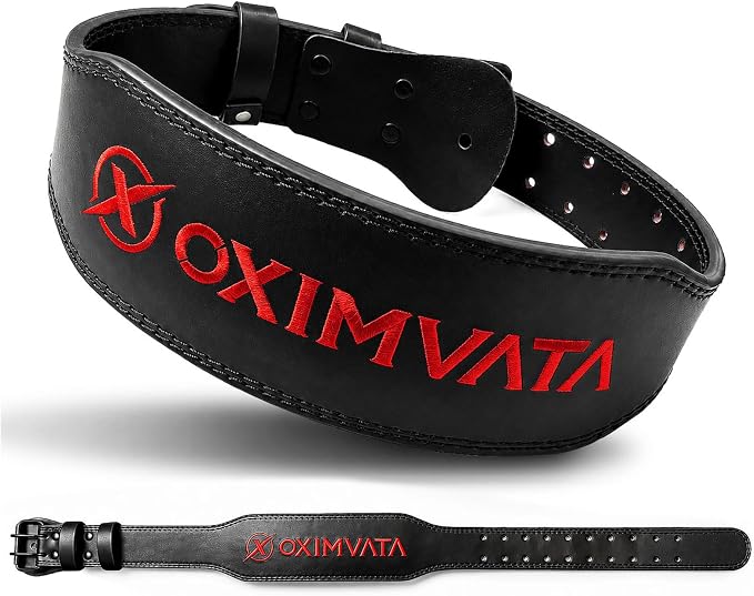 Weight Lifting Belt for Squat Deadlift Powerlifting Gym Workout | 4 Inch Padded, Men Women Fit, Adjustable Prong Buckle, Bodybuilding, Gym Workouts, Cross Training, Competition Use