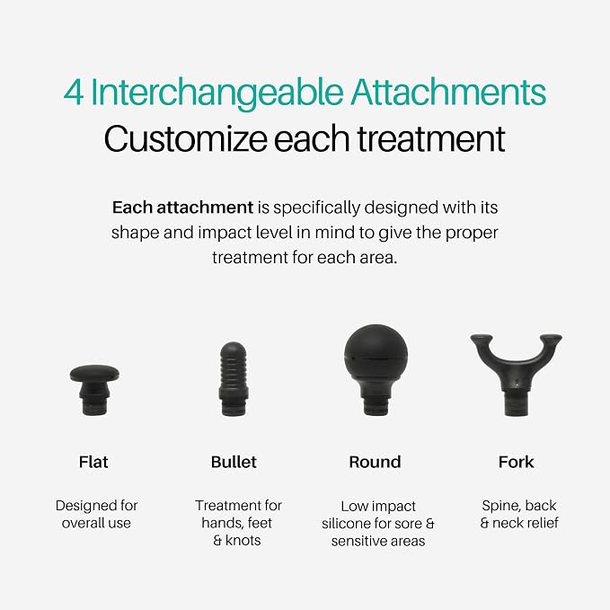 Ekrin Athletics Bantam Mini Massage Gun - Compact Deep Tissue Muscle Massager with Adjustable Speeds & 4 Attachments - Long Battery Life, Lightweight, Travel Friendly