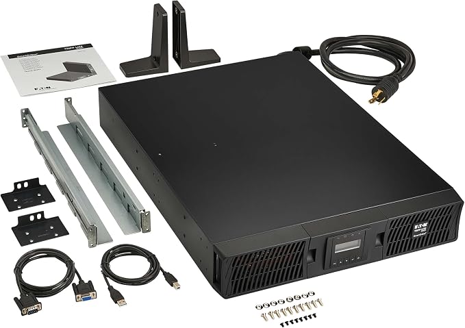Eaton Tripp Lite Series SmartOnline 3000VA UPS, Pure Sine Wave Double-Conversion, AVR, 2700W, 2U Rack Mount/Tower, Extended Run, Network Card Option, LCD Screen (SU3000RTXLCD2U)