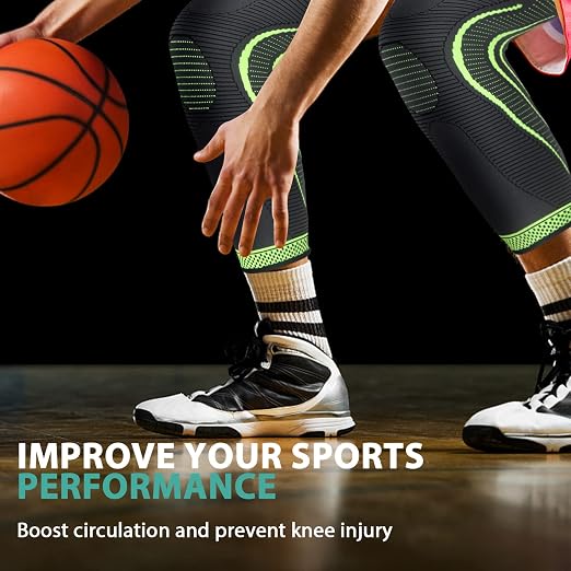 2 Pack Full Leg Compression Sleeves, Long Knee Brace Support for ACL,PCL, Meniscus Tear, Arthritis, Tendinitis,Men And Women (Green, XX-Large)