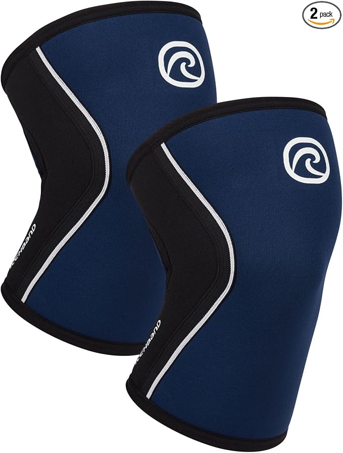 Rehband 5mm Knee Sleeves for Functional Training, Cross-Training & Powerlifting, Weightlifting Knee Support made of Neoprene, Unisex, Colour:Navy - 1 Pair, Size:Small