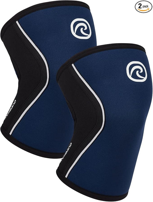 Rehband 5mm Knee Sleeves for Functional Training, Cross-Training & Powerlifting, Weightlifting Knee Support made of Neoprene, Unisex, Colour:Navy - 1 Pair, Size:X-Large